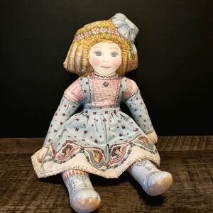 Dorothy Dear Hand Made Doll. 1995. Cotton Fabric from Kit. Pastels.